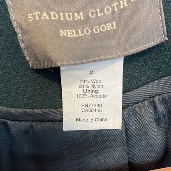 J. Crew womens dark green stadium cloth peacoat size 2 - Picture 6 of 6